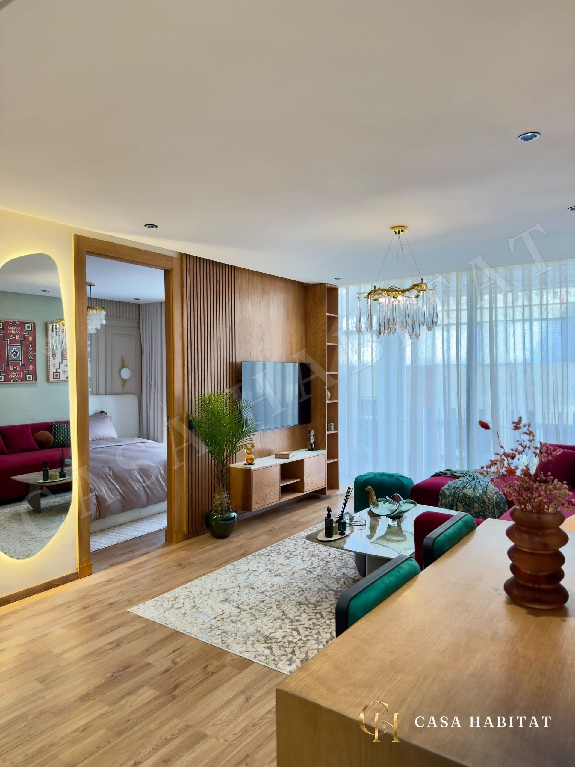 Photo de Studio meublé haut standing avec terrasse et balcon à louer au Triangle d’Or, Casablanca à Triangle d’Or